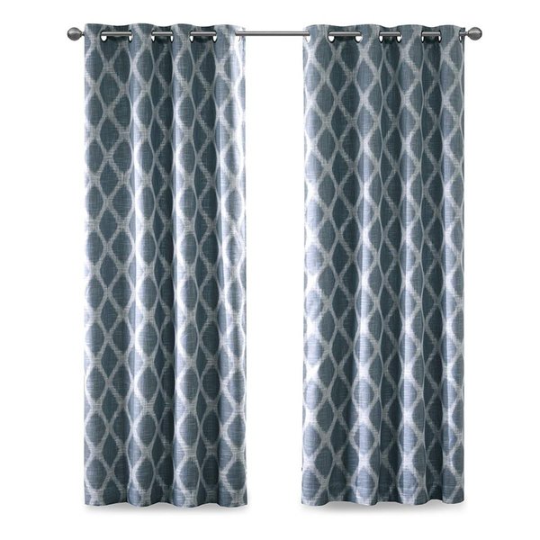 Sun Smart 100 Percent Polyester Blackout Printed Window Panel, Navy - 50 x 95 in. SS40-0182